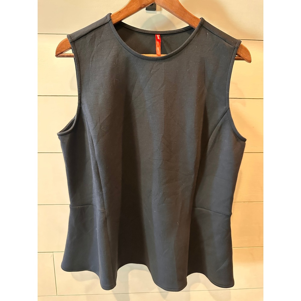 Spanx Black Sleeveless Peplum Top Crew Neck Modal Blend XL